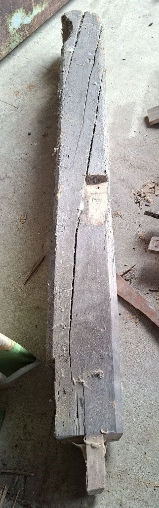 Twee oude houten steunbalken, Ophalen, Gebruikt