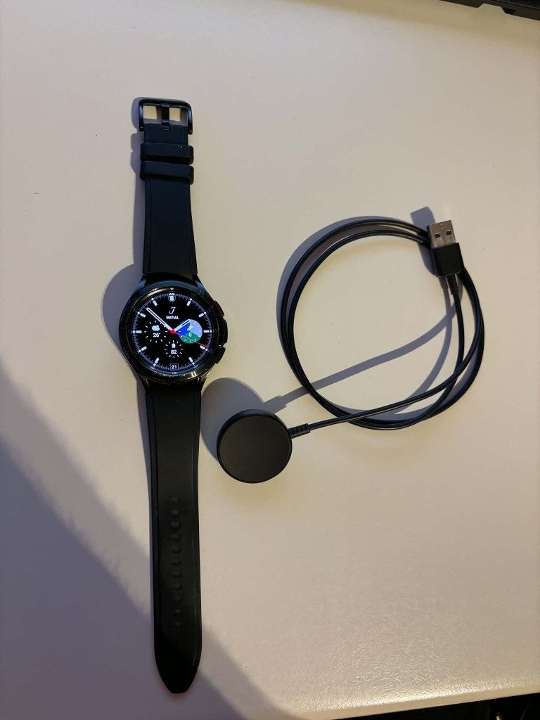 Galaxy watch 4 classic - 46 mm, Gebruikt, Samsung Galaxy Watch 4 Classsic, Zwart, Stappen