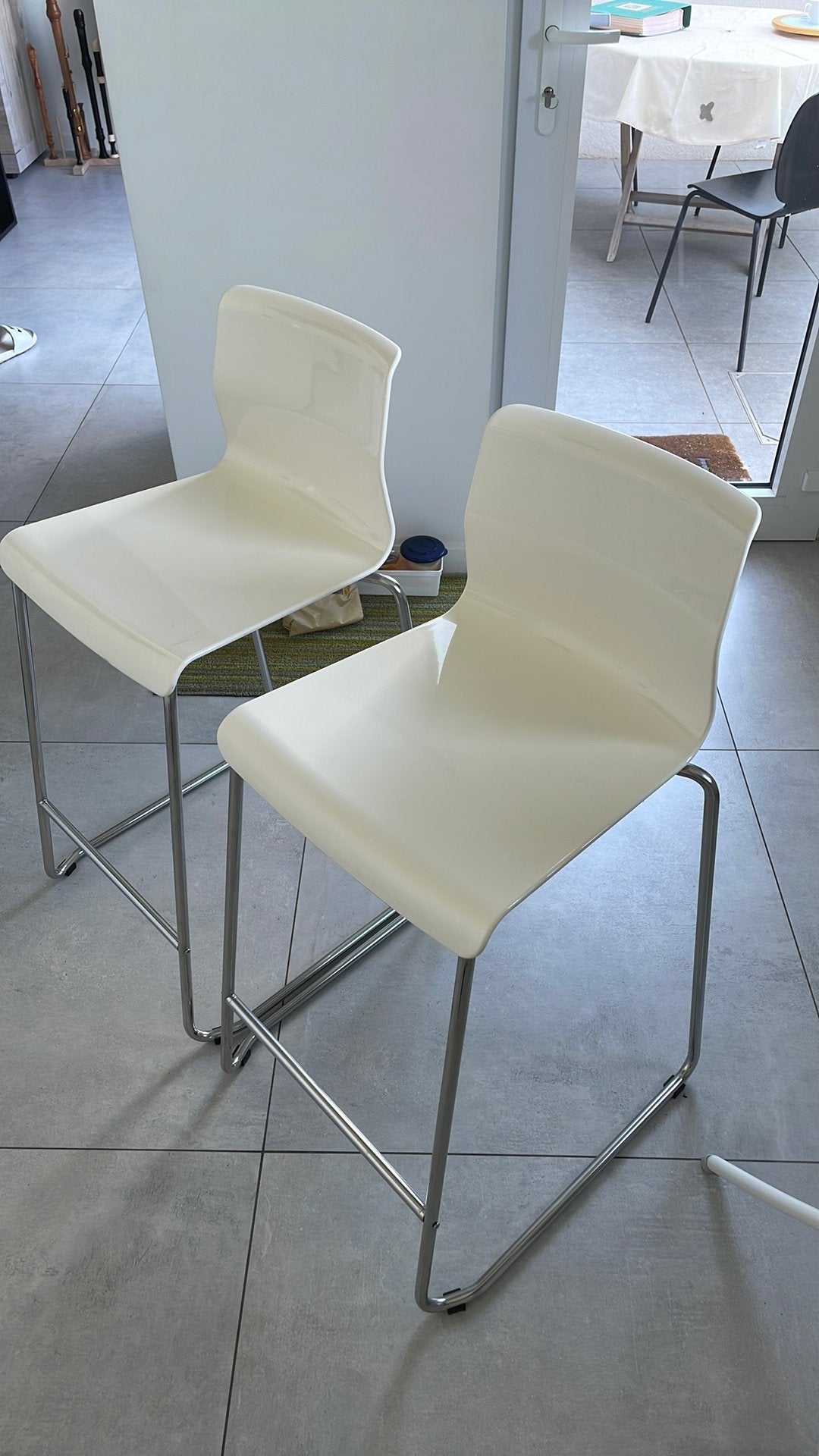 Barkruk glenn ikea 2 stuks wit, Huis en Inrichting, Ophalen, Met voetsteun, 2 krukken, Kunststof