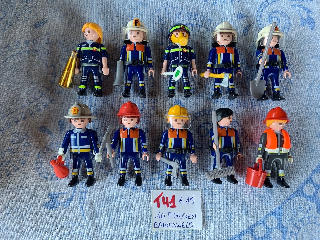 PLAYMOBIL: T41: LOT 10 FIGUREN BRANDWEER, Losse onderdelen, Ophalen of Verzenden, Zo goed als nieuw, City life