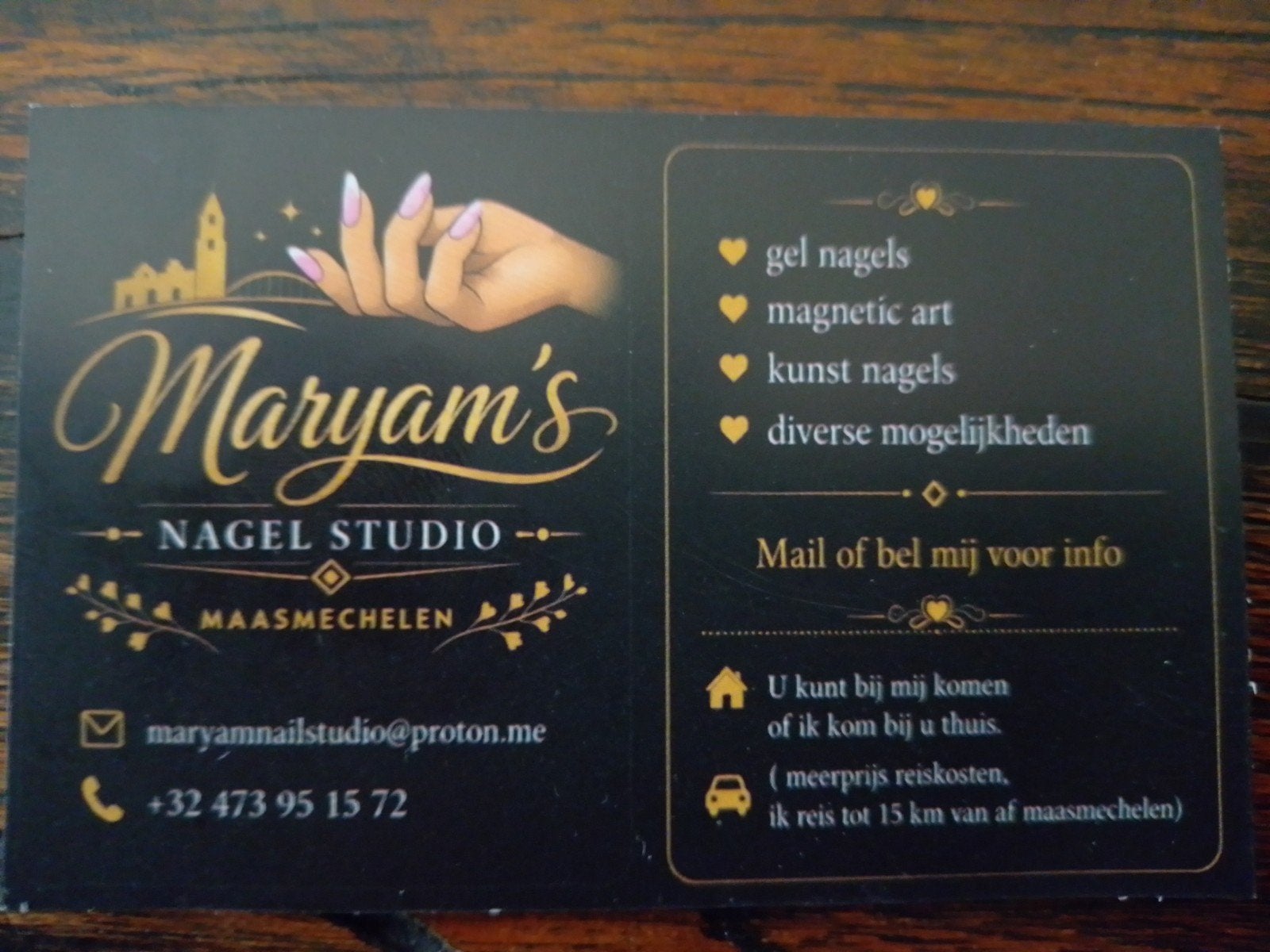 nagelstudio Maryam, Komt aan huis, Kunst- of Gelnagels