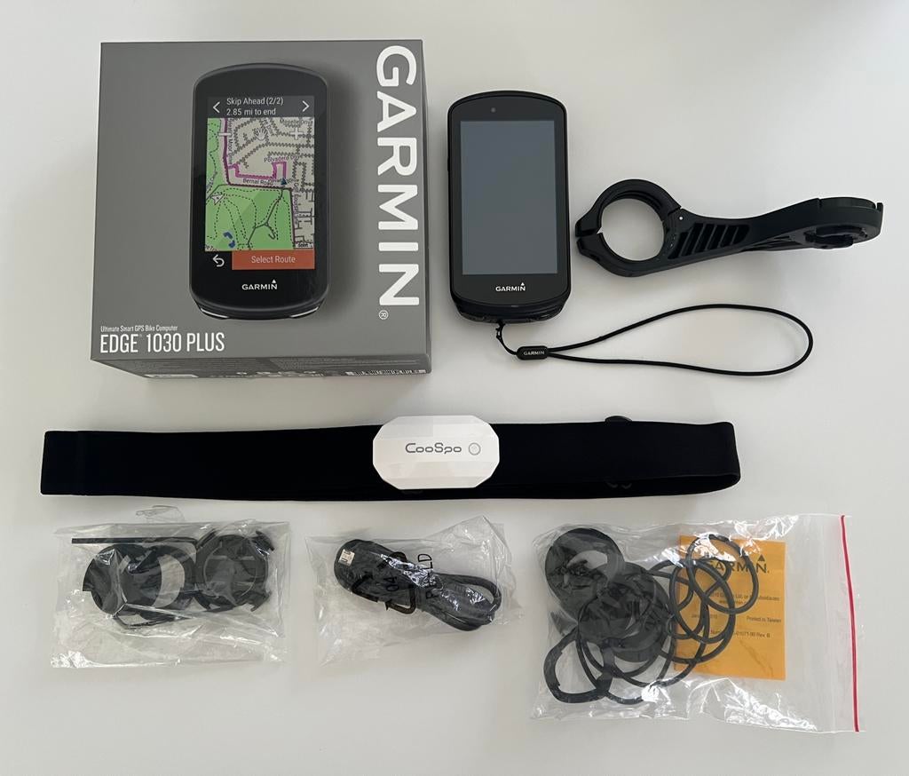 Garmin Edge 1030 plus fietscomputer en hartslagband, Ophalen of Verzenden, Draadloos, Zo goed als nieuw