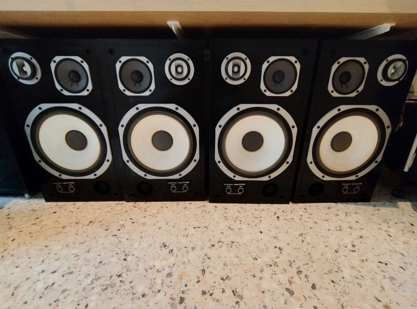 4x vintage luidspreker Kenwood LS-550, TV, Hi-fi & Vidéo, Enceintes, Enlèvement