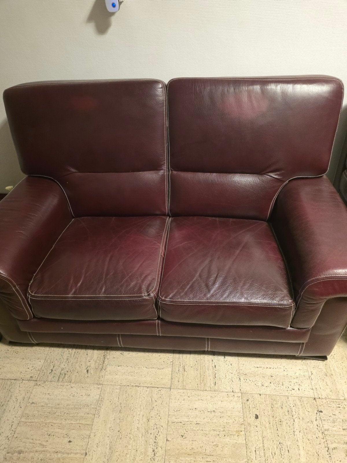canape cuir 2 places 148cm. plus 3 places 180cm, Enlèvement, Trois personnes, Cuir