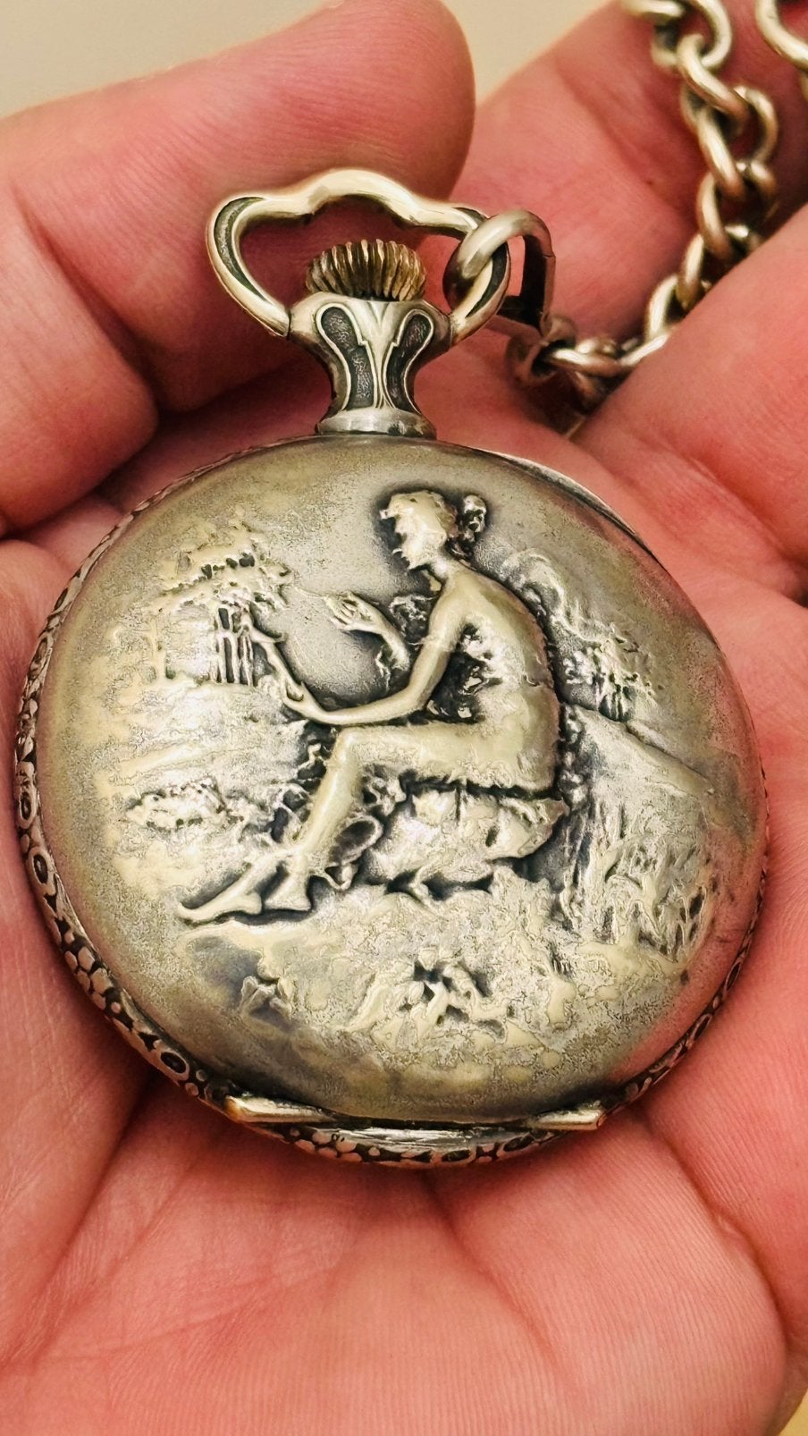 Wekelijks 8 dagen zeldzaam, Zakhorloge, 1900 tot 1930, Ophalen of Verzenden, Met ketting