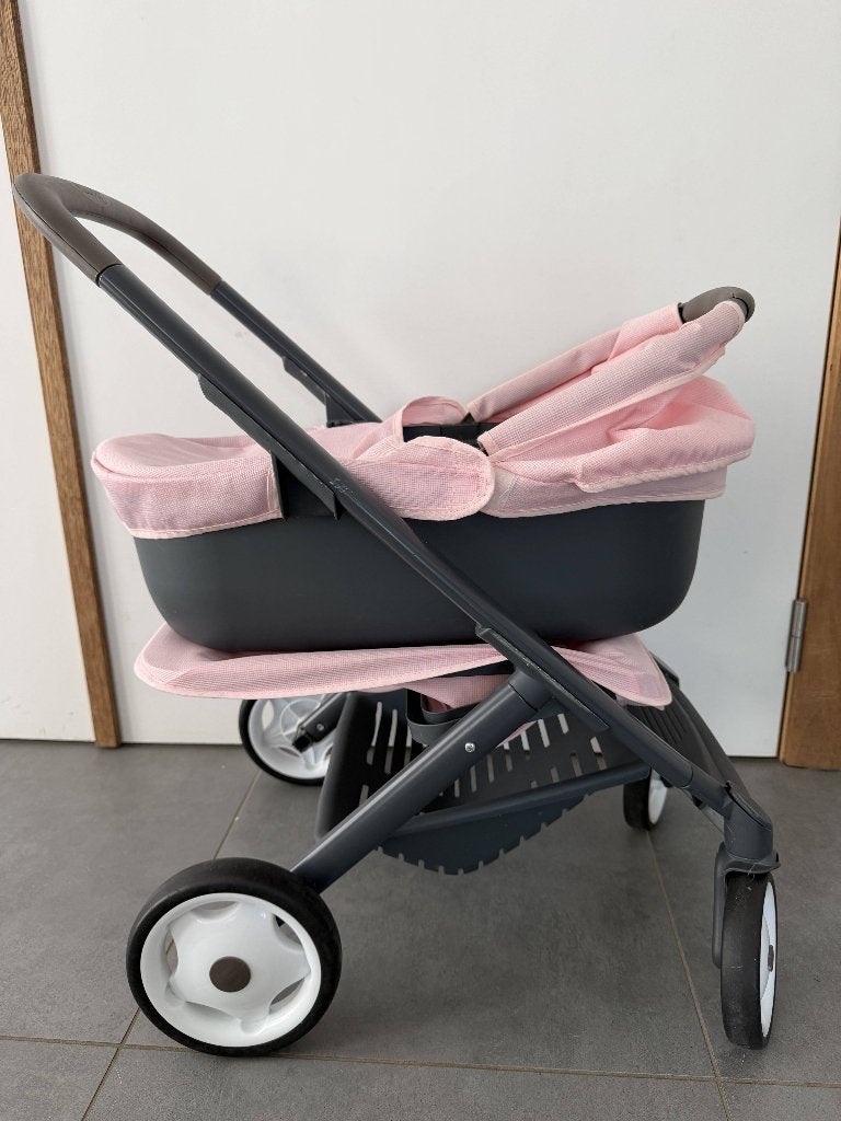 Smoby Maxi-Cosi roze, Kinderen en Baby's, Speelgoed | Poppen, Ophalen, Zo goed als nieuw, Babypop