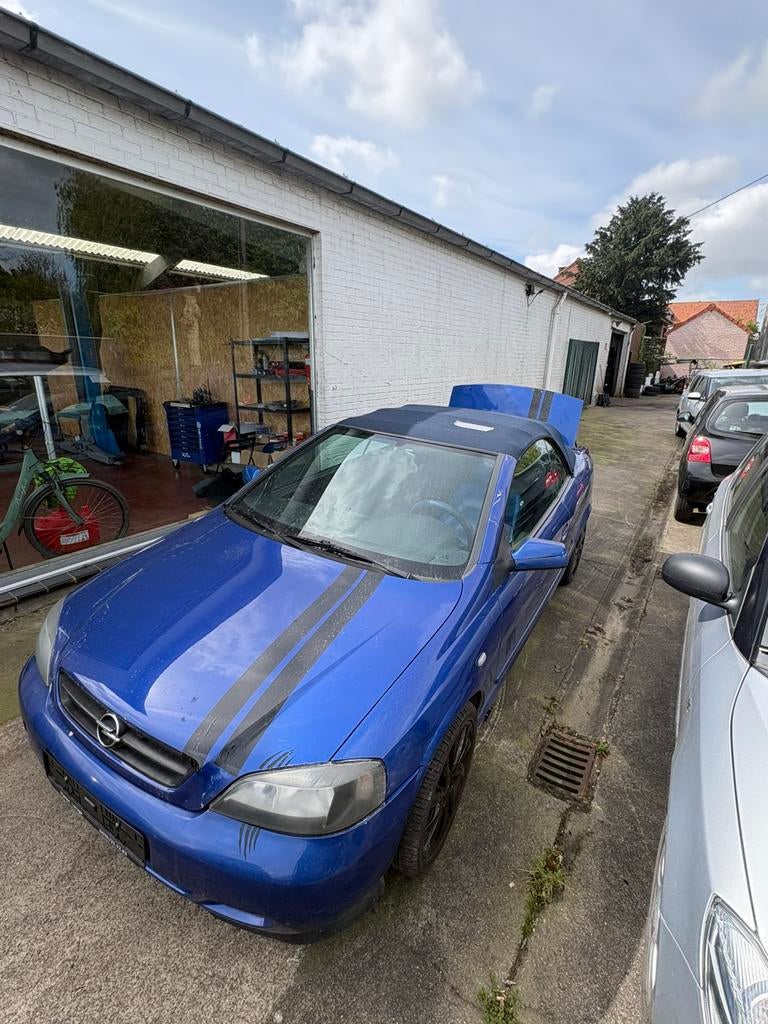 Opel Astra G barton Cabrio blauw, 4 zetels, Achterwielaandrijving, Zwart, Blauw