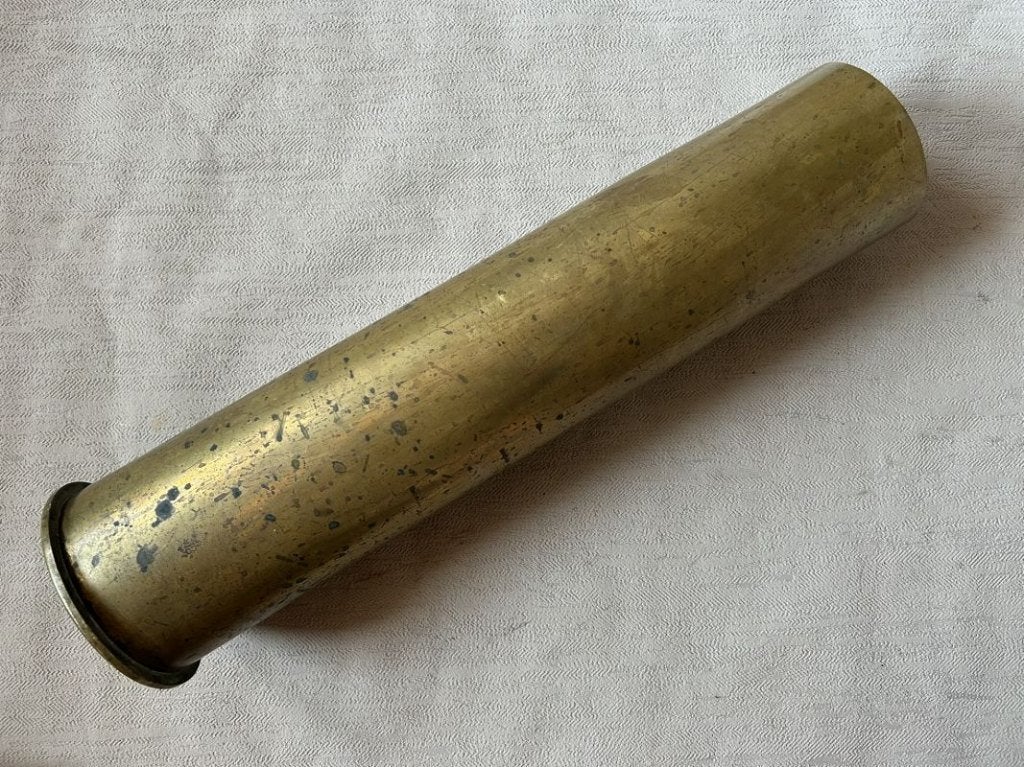 wo1 - 105mm Duitse huls - Lange versie 1915 - LEEG, Verzamelen, Ophalen of Verzenden, Landmacht, Hulzen of Bodemvondsten