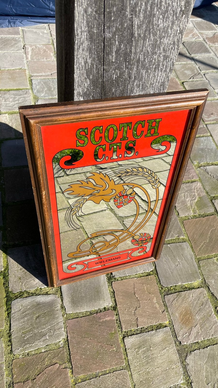 Wielemans spiegel., Ophalen, Zo goed als nieuw, Reclamebord, Plaat of Schild