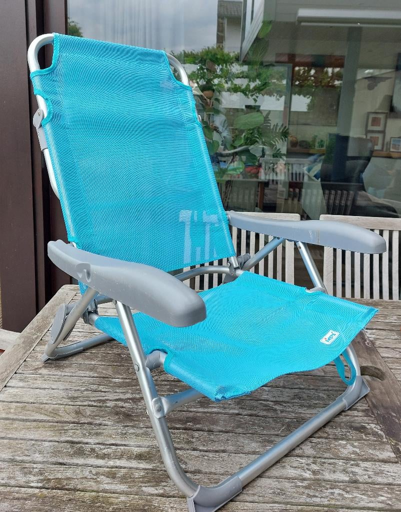 opvouwbare strandstoel, Tuin en Terras, Tuinstoelen, Ophalen, Gebruikt, Textileen, Verstelbaar