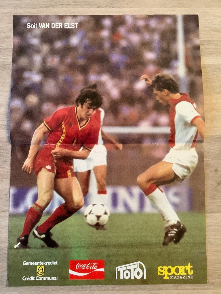 Poster Soit Van Der Elst bij de Rode Duivels, Verzamelen, Ophalen of Verzenden, Zo goed als nieuw, Poster, Plaatje of Sticker