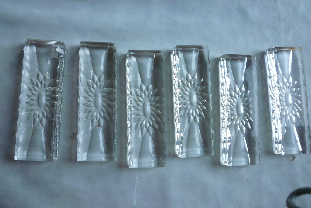 Lot de six pose-couverts en cristal du Val Saint Lambert, Ophalen of Verzenden