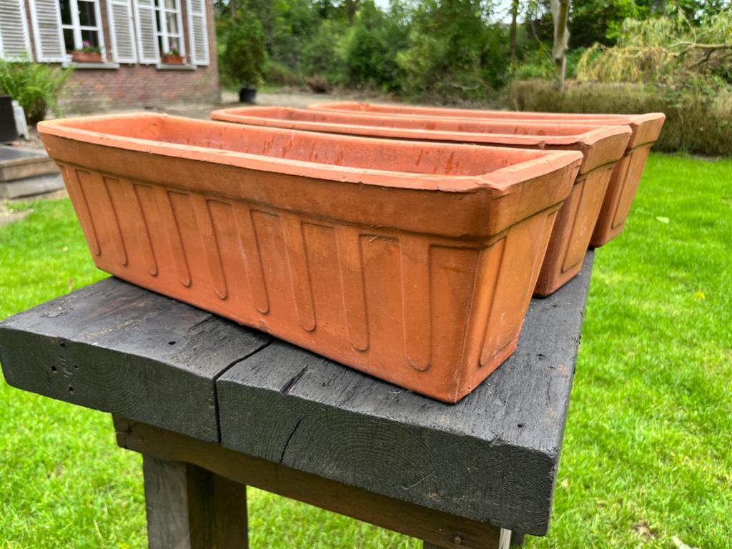 7 bloembakken, Tuin en Terras, Ophalen, Gebruikt, Steen