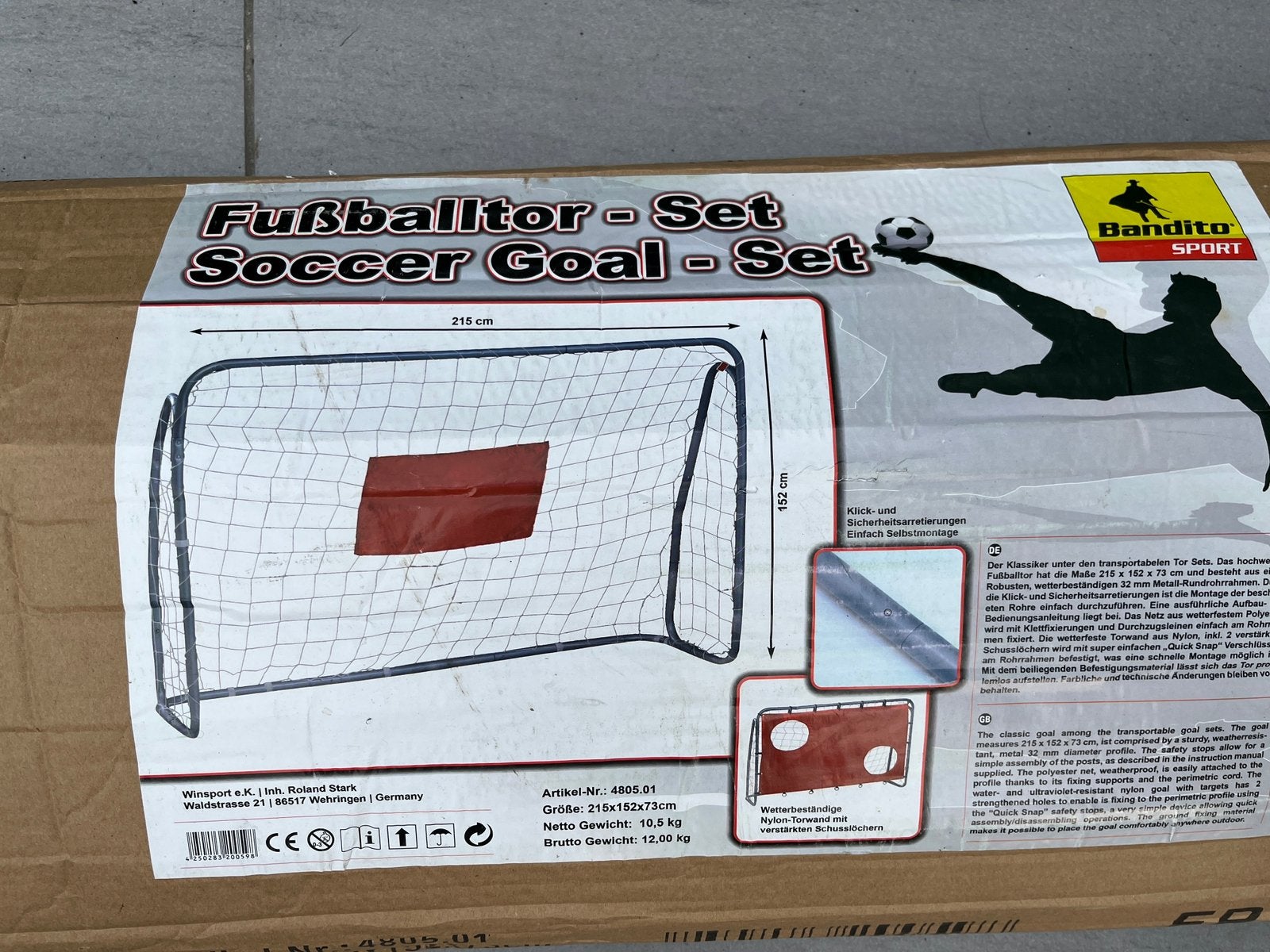 Stevige voetbalgoal - nieuw, Sport en Fitness, Voetbal, Ophalen, Nieuw