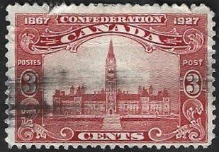 1 Postzegel1927 Canada Diamanten jubileum v/d Confederatie, Enlèvement ou Envoi, Affranchi, Amérique du Nord