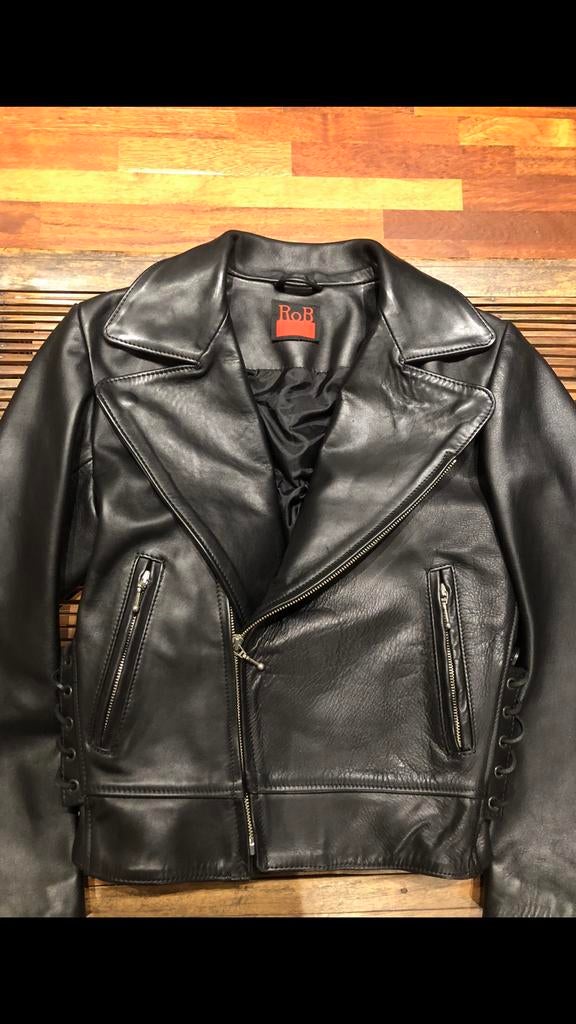 Bikerjack van echt leer - maat XS - leren uitrusting, Kleding | Heren, Jassen | Winter, Nieuw, Maat 46 (S) of kleiner, Zwart, Ophalen of Verzenden