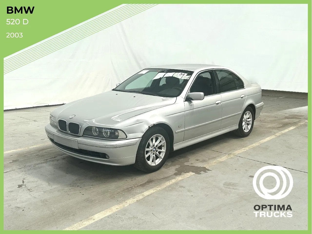 BMW 5 Serie 520D / AIRCO (bj 2003), Auto's, 135 pk, Zwart, 4 cilinders, Leder