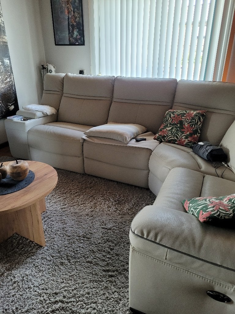 Salon, Huis en Inrichting, Ophalen, Gebruikt, Leer, Leren hoeksalon