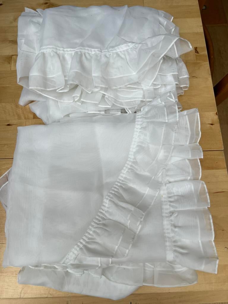 Gordijnen nylon met en zonder rushes, Ophalen, Nieuw, Wit, Retro