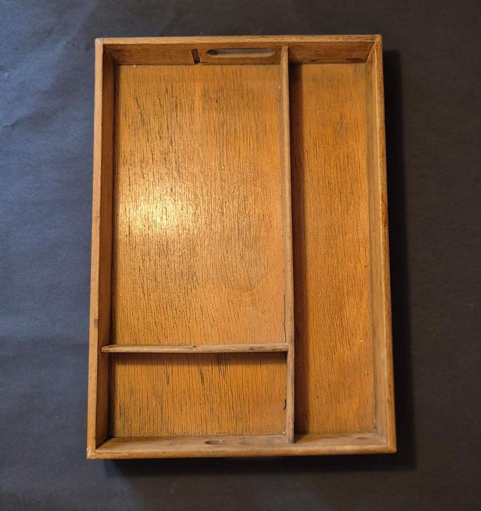 Organisateur de bureau en bois – Style vintage, années 40, Enlèvement