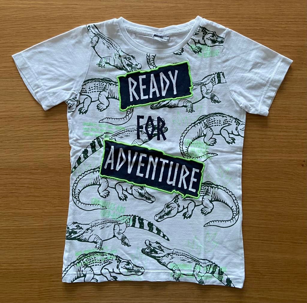 T-shirt blanc crocodile - 7 ans - 3€, Comme neuf, Garçon