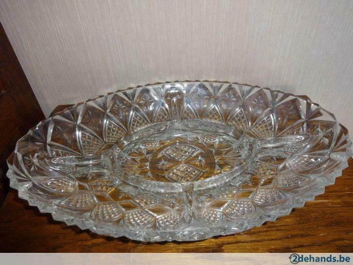 hapjes schotel( glas), Huis en Inrichting, Ophalen, Gebruikt, Schaal of Schalen