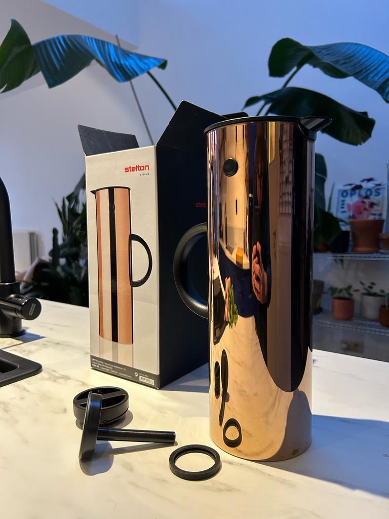 Stelton koffiekan in koper, 1l, Ophalen, Zo goed als nieuw