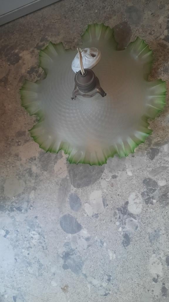 Lustre vintage en opaline, Maison & Meubles, Enlèvement, Comme neuf