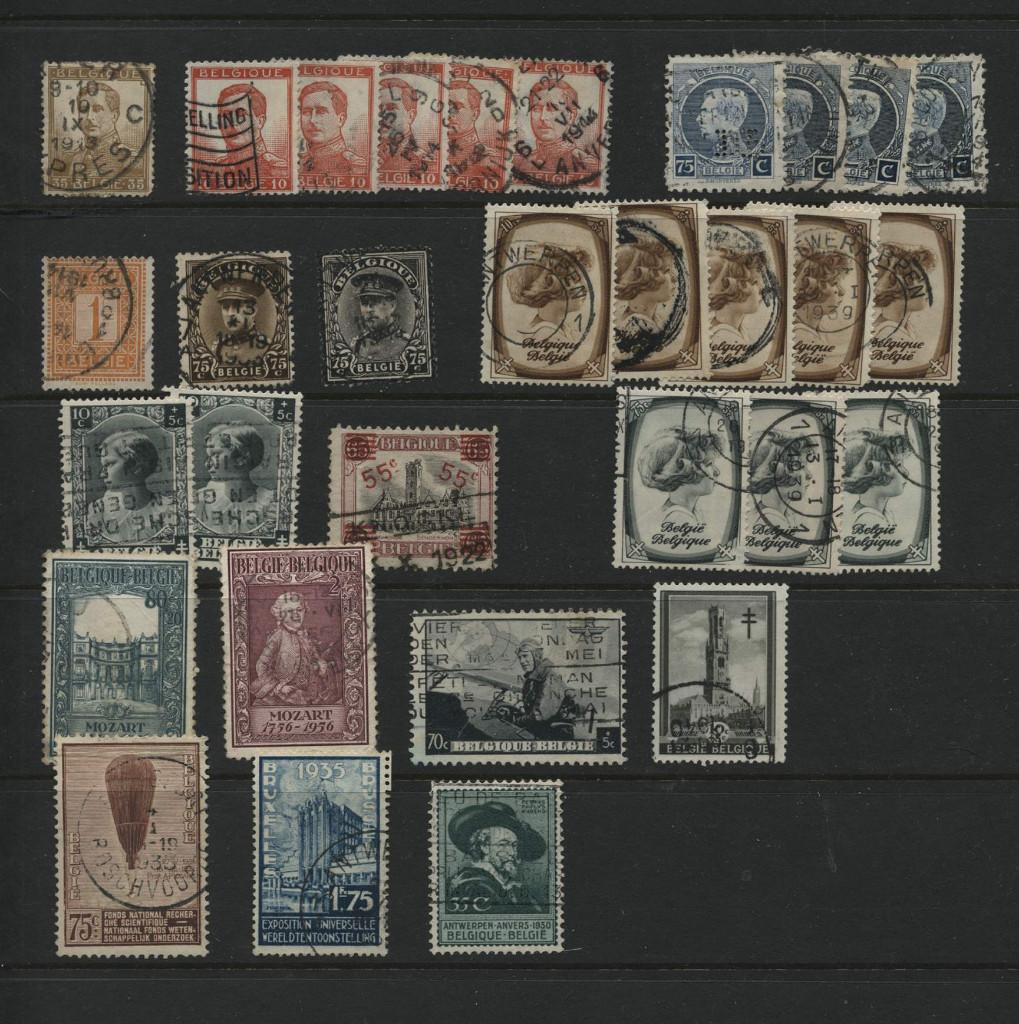 Belgique - lot 43 anciens timbres timbrés, Envoi, Affranchi, Oblitéré
