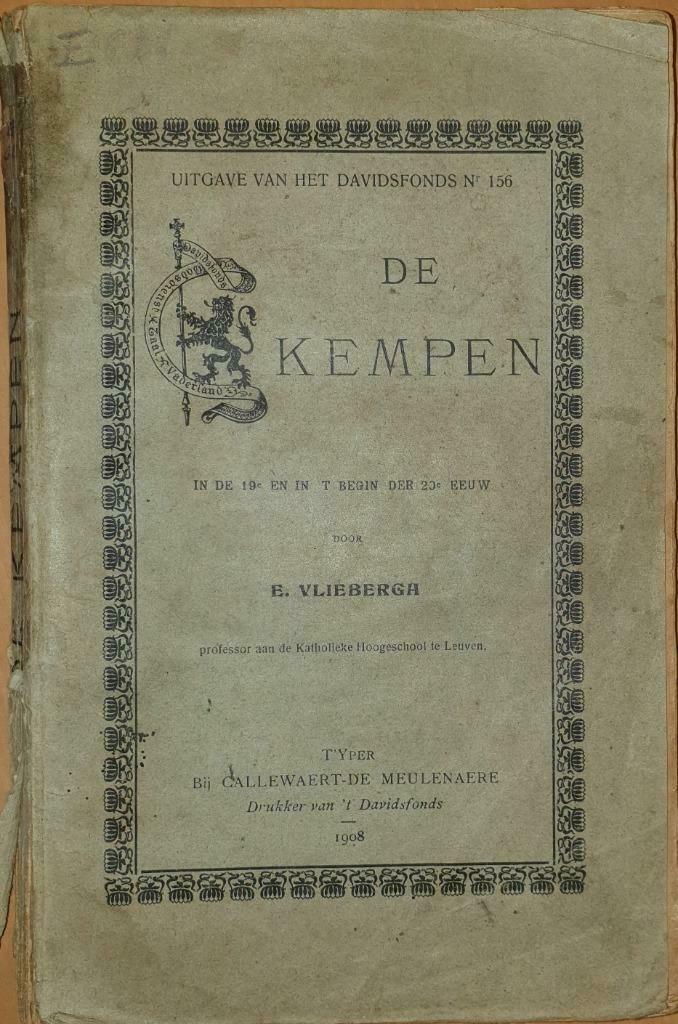 De Kempen in de 19e en in 't begin der 20e eeuw, Vliebergh E., Enlèvement ou Envoi, 19e siècle, Utilisé