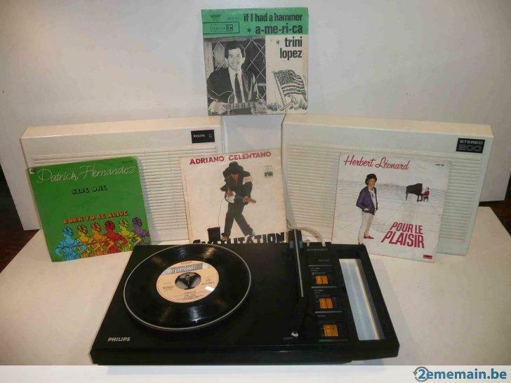 Philips 22AF200-00B platenspeler -stereo 200 vintage wit, Philips, Gebruikt, Automatisch, Ophalen of Verzenden