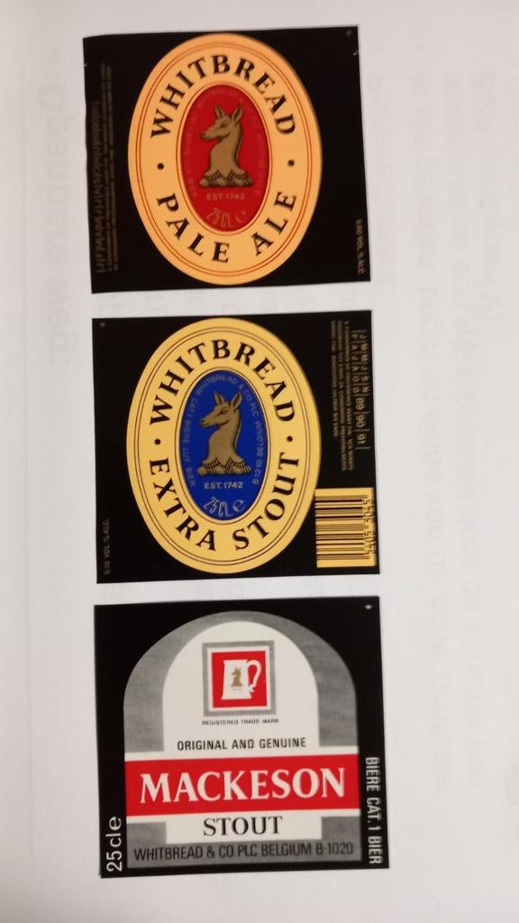 Whitbread, étiquettes (194), Collections, Enlèvement ou Envoi, Comme neuf