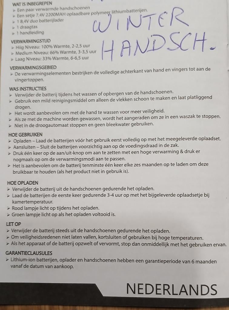 Verwarmde ski en motor handschoenen, Sport en Fitness, Ophalen, Ski