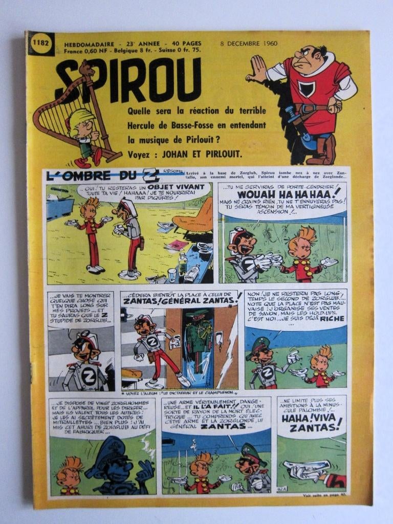 Hebdo Spirou 1182 + mini-récit n°45 (1960) Voir descriptif, Enlèvement ou Envoi, Une BD, Comme neuf, Collectif