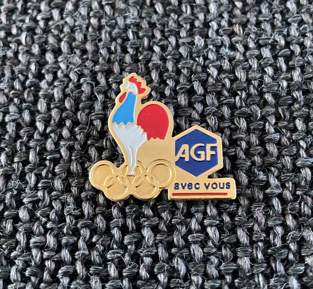 PIN - AGF - JEUX OLYMPIQUES - COQ - FRANCE, Envoi, Utilisé, Marque, Insigne ou Pin's