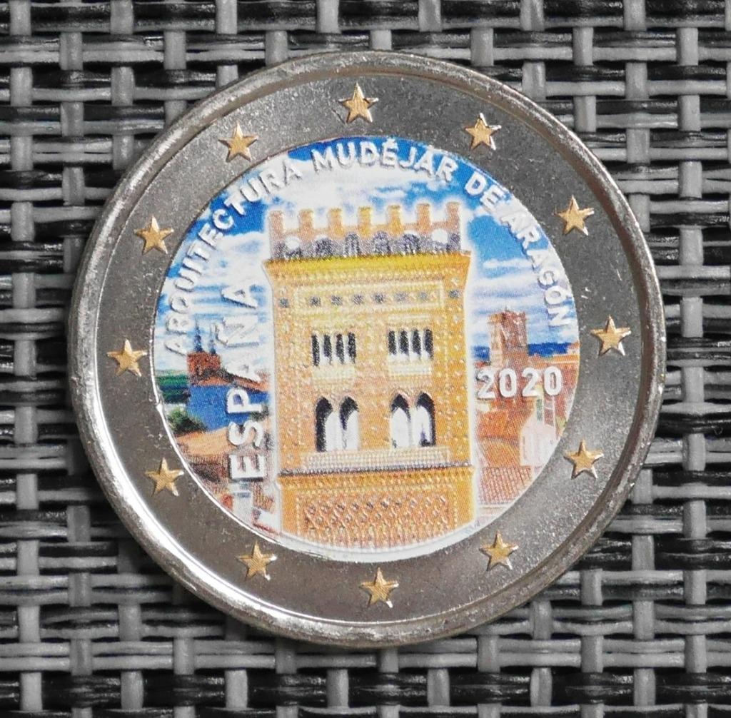 2 euro Spanje 2021 UNC Puerta Toledo - UNESCO (ingekleurd), Ophalen of Verzenden, Spanje, 2 euro, Setje