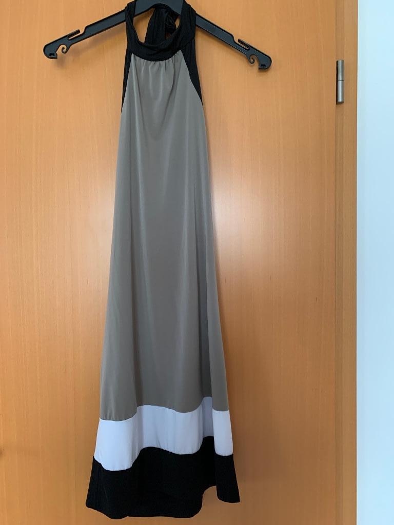 Robe sans manche - T. 36/38 - taupe / noire / blanche Robe à, Ophalen of Verzenden, Gedragen, Maat 36 (S), Wit