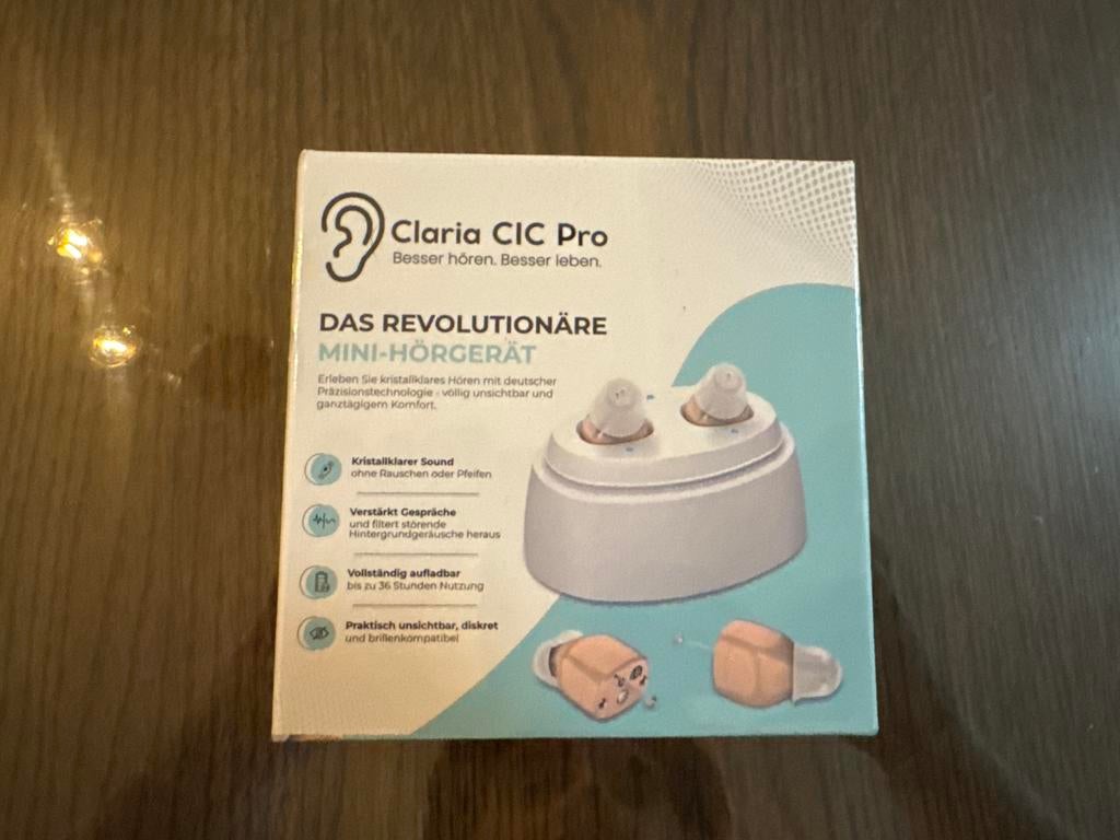 Appareil auditif Claria CIC Pro – Aide auditive rechargeable, Enlèvement ou Envoi, Neuf