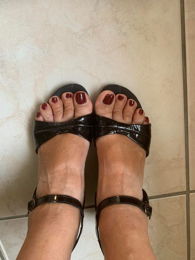 Sandalen Mephisto 41 zwart lakleer, Kleding | Dames, Schoenen, Ophalen of Verzenden