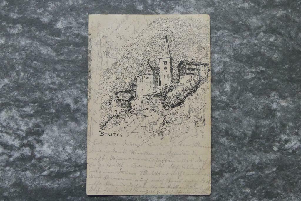 Postkaart 2/2/1904 Stalden Zwitserland, Verzamelen, Ophalen of Verzenden, Voor 1920, Gelopen, Overig Europa