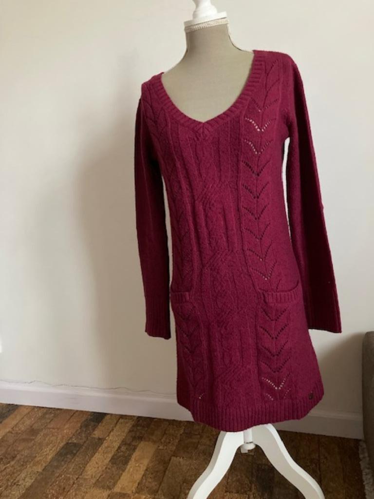Robe-pull d'hiver Hilfiger Denim rouge vin taille XS, Rouge, Enlèvement ou Envoi, Comme neuf, Taille 34 (XS) ou plus petite