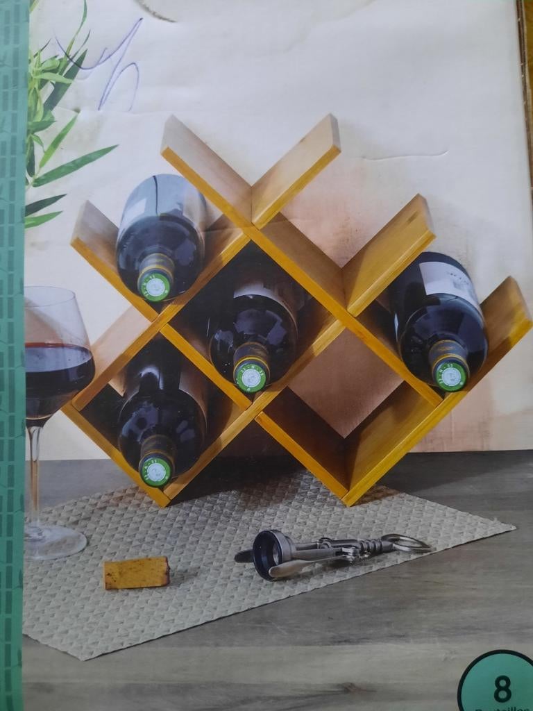 Porte bouteilles pour 8 bouteilles en Bambou, Enlèvement ou Envoi, Neuf
