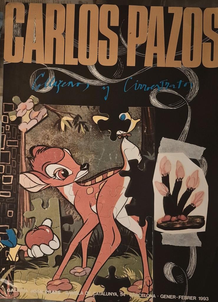 Impression originale de Carlos Pazos pour l'exposition Joan, Antiquités & Art, Enlèvement ou Envoi