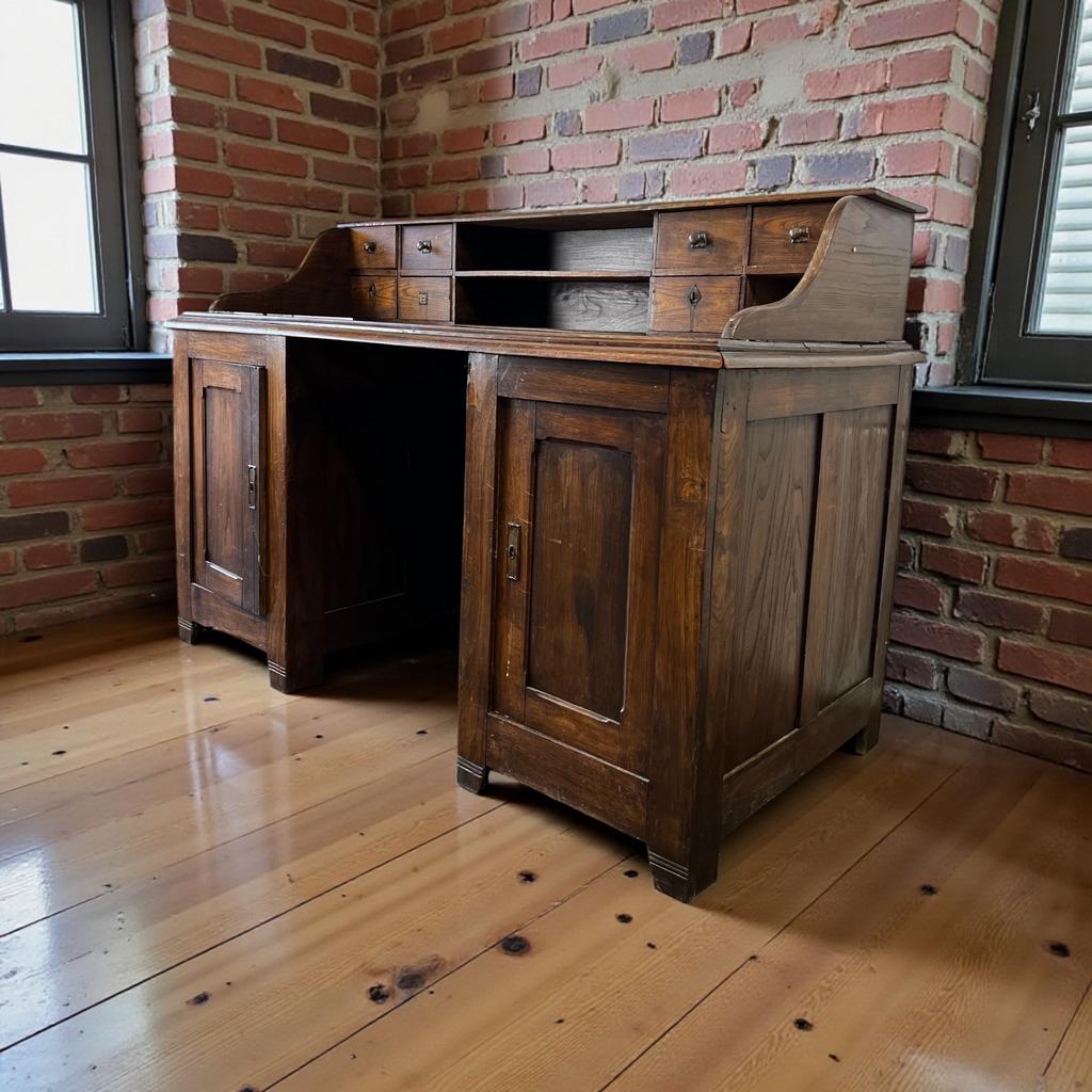Vintage houten bureau / schrijftafel, Ophalen of Verzenden