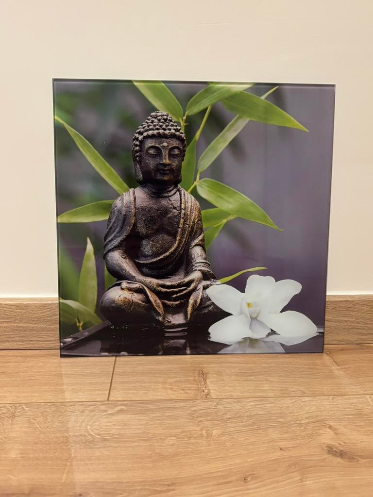 Glazen kader ‘Boeddha’, Antiek en Kunst, Ophalen of Verzenden