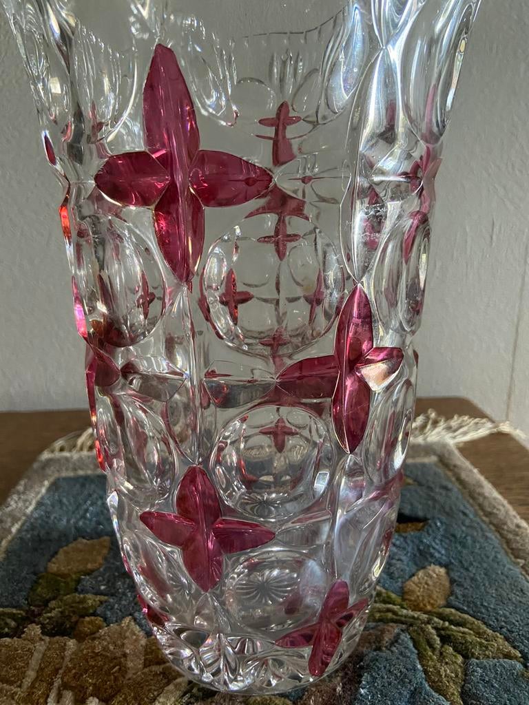 Vase en cristal bicolore, Antiquités & Art, Enlèvement