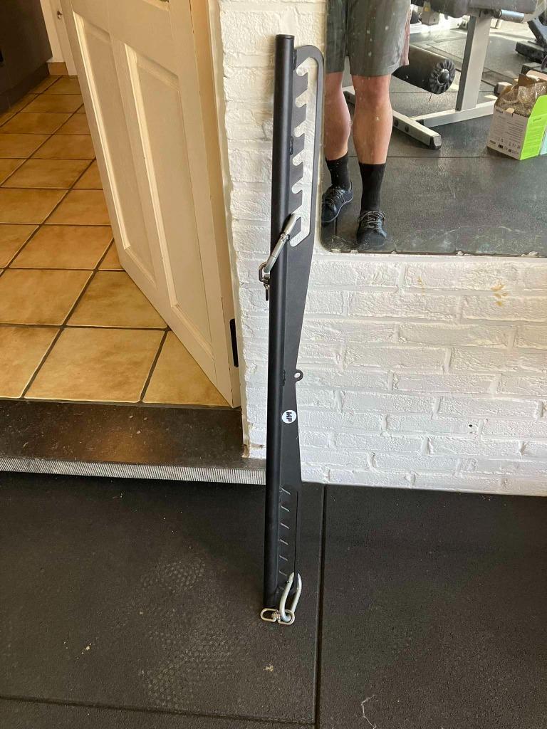 Muscle power long bar, Sport en Fitness, Fitnessmaterialen, Ophalen, Zo goed als nieuw, Rug