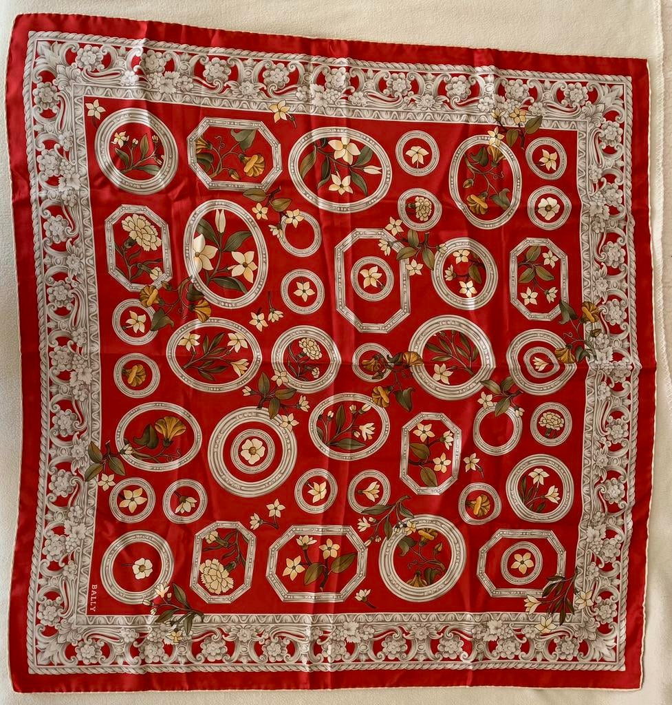 Foulard Bally en excellent état - soie rouge, Bally, Comme neuf