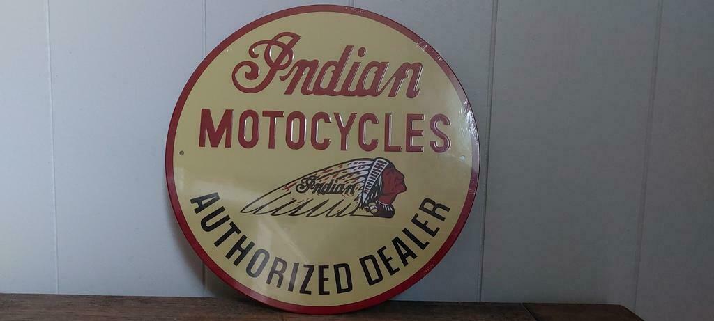 Reclamebord Indian Motocycles + boekje, Ophalen of Verzenden, Nieuw, Reclamebord