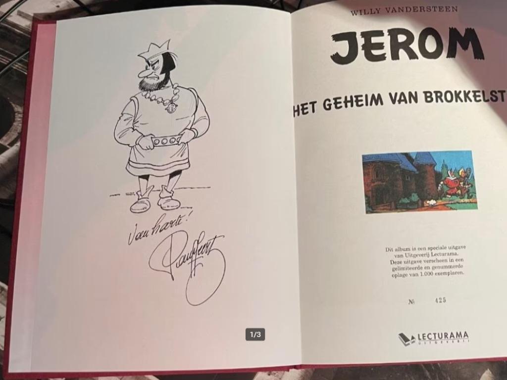 Jerom - Het geheim van Brokkelsteen Luxe HC + orig tekening, Boeken, Eén stripboek, Ophalen of Verzenden, Nieuw, Willy vandersteen
